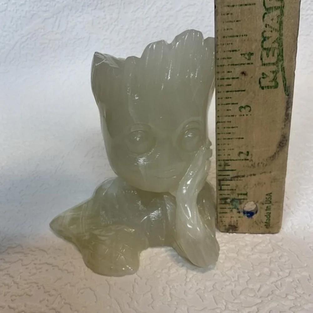 Mini Groot Figurine Miniature Model Hand Carved Onyx Adorable‎ Home Decor 4.5